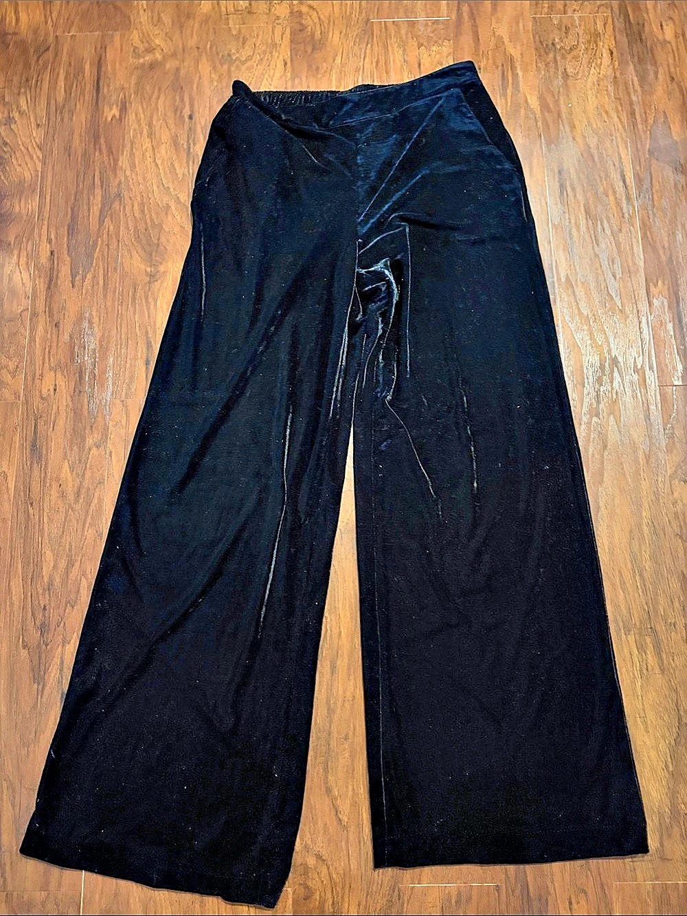 New York & Company Black Velvet Wide Leg Pants Size Small